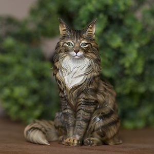 Élethű Maine Coon macska figura, 13 cm - Meska.hu
