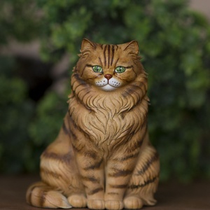 Élethű perzsa macska resin figura, 12 cm - művészet - makett, modell - Meska.hu