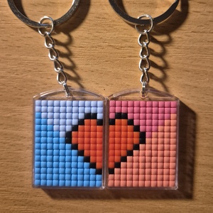 Páros pixel kulcstartó, Táska & Tok, Kulcstartó & Táskadísz, Kulcstartó, Mindenmás, MESKA