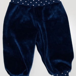 Sötétkék bébiplüss nadrág, csillagos passzéval, Ruha & Divat, Babaruha & Gyerekruha, Nadrág, Varrás, MESKA
