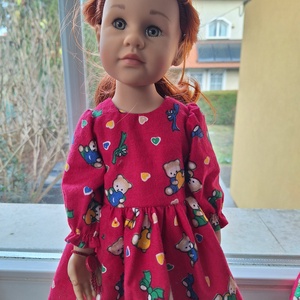 Maci mintás babaruha 46-50 cm magas Götz babára  - Meska.hu