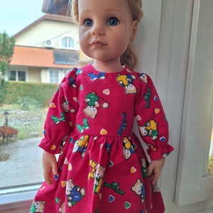 Maci mintás babaruha 46-50 cm magas Götz babára  - játék & sport - baba & babaház - babaruha, babakellék - Meska.hu