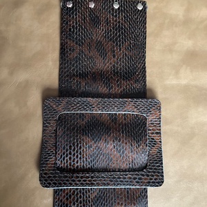 Valódi bőr táska szett horgolt táskára - Meska.hu