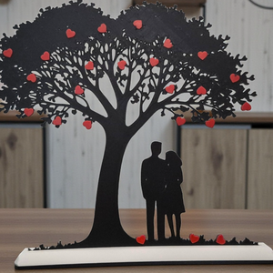 Szerelem fa sziluett 3D - Meska.hu