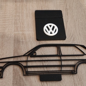 Volkswagen Golf 2D Sziluett - esküvő - dekoráció - asztaldísz - Meska.hu