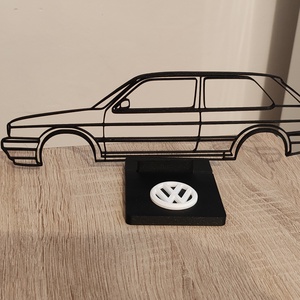 Volkswagen Golf 2D Sziluett - esküvő - dekoráció - asztaldísz - Meska.hu