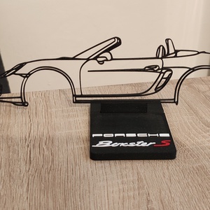 Porsche Boxster 2D Sziluett - esküvő - dekoráció - asztaldísz - Meska.hu