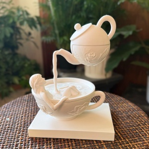 Szünet � nőalak teáscsészében 3D - otthon & életmód - konyhafelszerelés, tálalás - konyhai dekoráció - konyhai dísz - Meska.hu