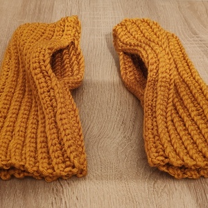 Kesztyű - Kézi kötésű ujjatlan mustársága - Meska.hu