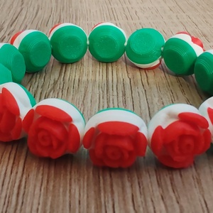 Karkötő Nemzeti Rózsa 3D, Ékszer, Karkötő, Gyöngyös karkötő, Horgolás, Kötés, MESKA