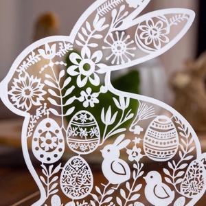 Húsvéti kifesthető nyuszi 3D, Ünnepi díszek, dekorációk, Húsvéti díszek és dekorációk, Húsvéti asztaldíszek, , MESKA