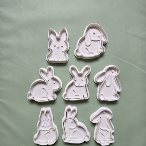 Húsvéti nyuszi sütikiszúrók 3D - ünnepi díszek, dekorációk - húsvéti díszek és dekorációk - húsvéti sütikiszúró - Meska.hu