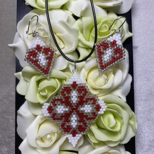 Elegáns fülbevaló-medál szett - Meska.hu