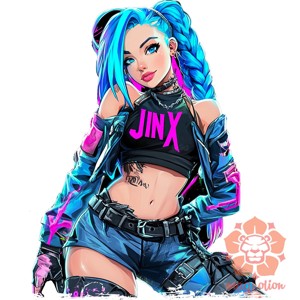 Anime Jinx fanart v2 férfi póló - ruha & divat - férfi ruha - póló - Meska.hu