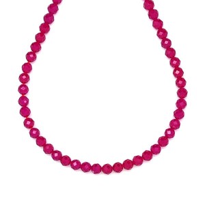 Rubin szintetikus fazettált golyó 4mm  ékszerkészítő alapanyag (füzér), Kellékek & szerszámok, Ásvány alapanyag, Ásványfüzér, , MESKA