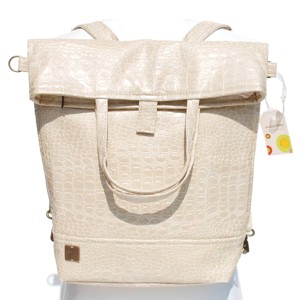 SuziartBag Beige kroki 2in1 hátizsák - táska & tok - kézitáska & válltáska - válltáska - Meska.hu