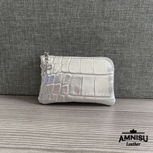 Ezüst krokkómintás egy cipzáras kulcstartó A1002, Táska & Tok, Kulcstartó & Táskadísz, Kulcstartó, , MESKA