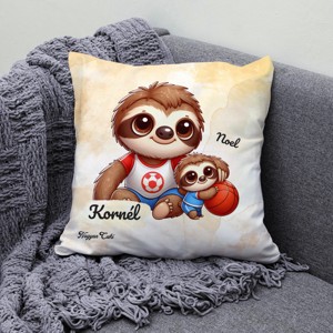Névvel kérhető - Kosaras Cuki lajhár Apa és a gyerek mintás párna - otthon & életmód - lakástextil - párna & párnahuzat - díszpárna (belsővel együtt) - Meska.hu
