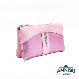 Rózsaszín - metál rózsaszín egyenes swarovski köves női pénztárca G4020-4001, , , MESKA