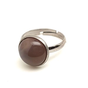 Stabilitás achát állítható gyűrű kerek 12mm, Ékszer, Gyűrű, Gyöngyös gyűrű, , MESKA