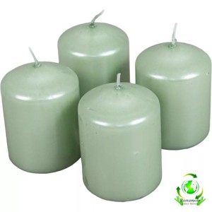 Metál henger gyertya szett 60x80mm - menta, Kellékek & szerszámok, Dekorációs gyertya, Dekorációs kellékek, , MESKA