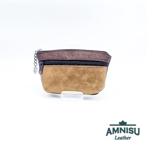 Sötétbarna - sötét arany kettő cipzáras kulcstartó B9001 - táska & tok - kulcstartó & táskadísz - kulcstartó - Meska.hu