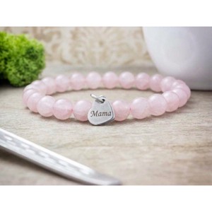 Szeretlek Mama rózsakvarc ásvány karkötő - Meska.hu