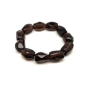 Füstkvarc csiszolt darabos ásvány karkötő 10x15mm, Ékszer, Karkötő, Ásványkarkötő, , MESKA