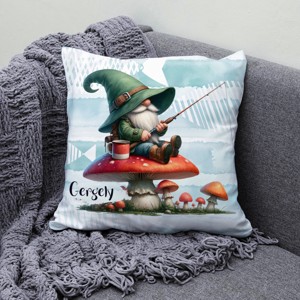 Névvel kérhető - Gombás horgász manó mintás párna - otthon & életmód - lakástextil - párna & párnahuzat - díszpárna (belsővel együtt) - Meska.hu
