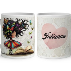 Névvel kérhető - Pillangós könyv hercegnő mintás bögre, Otthon & Életmód, Konyhafelszerelés, tálalás, Tálalás, Bögre & Csésze, , MESKA