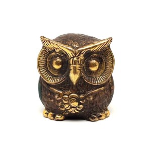 Réz figura bagoly óarany zöld 5x4cm, Otthon & Életmód, Dekoráció, Spiritualitás, , MESKA