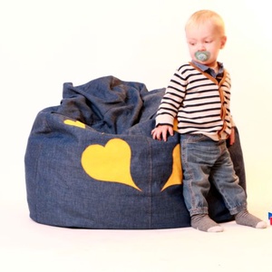 Babzsák farmer anyagból, applikált mintával -  - Meska.hu