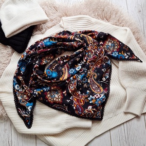 Kasmír mintás óriás puha kendő - Meska.hu