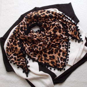 Leopárdmintás óriás puha kendő - Meska.hu