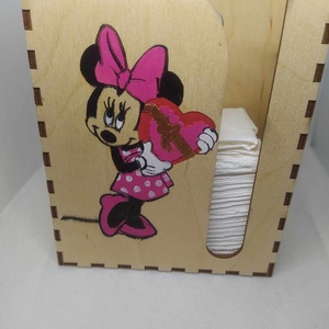 Papírzsebkendő tartó -Minnie 3., Otthon & Életmód, Tárolás & Rendszerezés, Zsebkendőtartó, Festett tárgyak, Gravírozás, pirográfia, MESKA