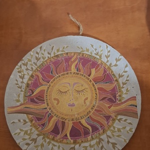 Beton tányér- Nap - Meska.hu