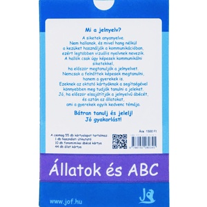 Jelnyelv oktatókártya - Állatok és ABC - otthon & életmód - papír, írószer - Meska.hu