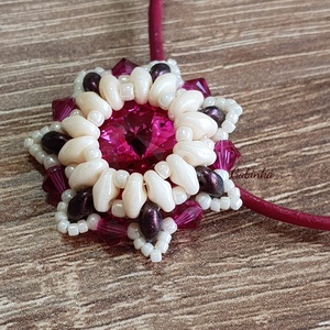 Pink medál nyaklánccal - ékszer - nyaklánc - medálos nyaklánc - Meska.hu