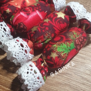 Textil szaloncukor 5 db - karácsony - karácsonyi lakásdekoráció - karácsonyfadíszek - Meska.hu