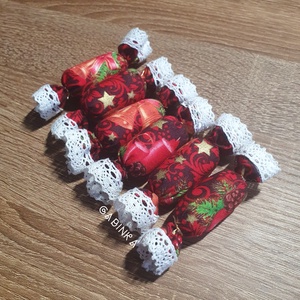 Textil szaloncukor 5 db - karácsony - karácsonyi lakásdekoráció - karácsonyfadíszek - Meska.hu