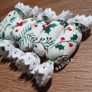 Textil szaloncukor 6 db - karácsony - karácsonyi lakásdekoráció - karácsonyfadíszek - Meska.hu