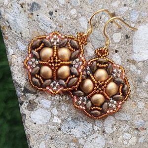 Perzsa fülbevaló (csillogó ősz) - ékszer - fülbevaló - lógó fülbevaló - Meska.hu