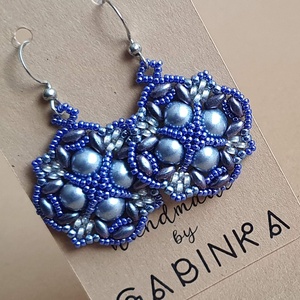 Perzsa fülbevaló (sötétkék) - ékszer - fülbevaló - lógó fülbevaló - Meska.hu