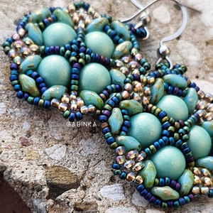 Perzsa fülbevaló (türkíz) - ékszer - fülbevaló - lógó fülbevaló - Meska.hu