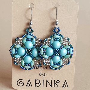 Perzsa fülbevaló (türkíz) - ékszer - fülbevaló - lógó fülbevaló - Meska.hu