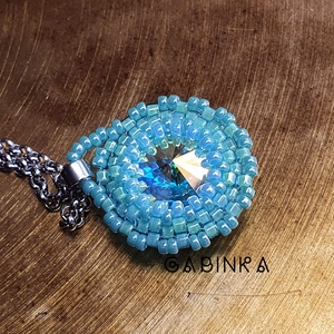 Türkiz medál nyaklánccal - Meska.hu