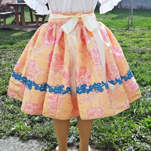 Sárközi brokát selyem szoknya köténnyel kislányoknak - ruha & divat - gyerekruha - szoknya - Meska.hu