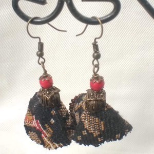 Karmazsin virág (textil fülbevaló) -  - Meska.hu