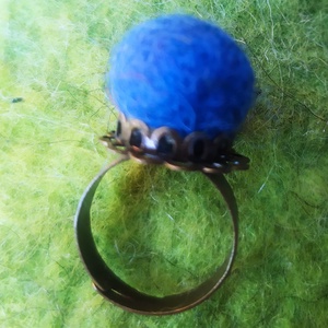 Kékítő (nemez gyűrű), Ékszer, Gyűrű, Kerek gyűrű, Ékszerkészítés, Nemezelés, Meska