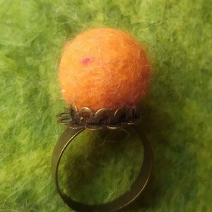 Narancs (nemez gyűrű), Ékszer, Gyűrű, Kerek gyűrű, Ékszerkészítés, Nemezelés, Meska